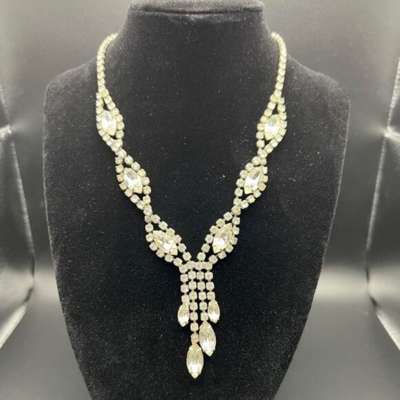Vintage Kramer NY Crystal Rhinestone Necklace - Picture 2 of 4